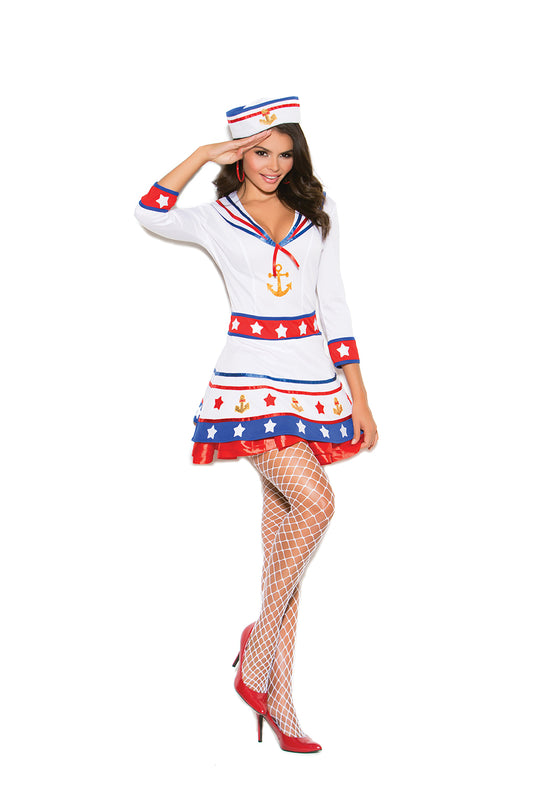harbor hottie elegant moments cosplay costume white red and blue front