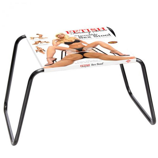 Take the strain off your thighs and enjoy weightless sex with the Fetish Fantasy Sex Stool.  Made of a heavy duty tubular steel frame that is 15 inches tall and a flexible, easy to clean seat.